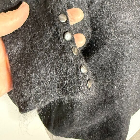 Sezane Sweater Black Knit Pullover Mohair/Moreno Size M Quiet Luxury Minimalist - Picture 5 of 7